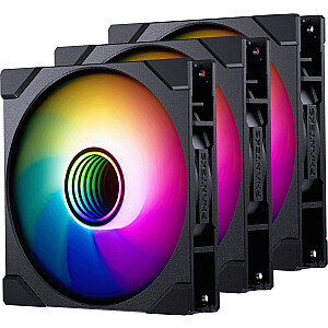 Phanteks M25G2-140 D-RGB ventiliatorius su atbulinėmis mentėmis, 3 vnt., juodas (PH-F140M25R_G2_DBK01_3P)