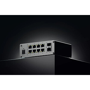 Неуправляемый коммутатор TSW210 Switch 2xSFP 8xPoE+ 8xGbE DIN RAIL Задняя панель 
