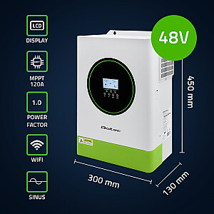 Hybrydowy Inwerter solarny Off-Grid  6200W | 120A | 48V | MPPT | BMS | Sinus | opcja Wi-Fi | Power Factor 1.0 