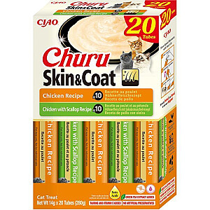 INABA CAT CHURU SKIN &amp; COAT CHICKEN лакомство для кошек 20x14 г (280 г)