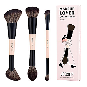 Набор из 3 кистей для макияжа JESSUP 6-в-3 Duo-End Face Brush Collection T508