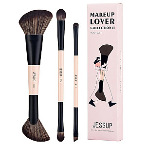 Набор из 3 кистей для макияжа JESSUP Makeup Lover Collection 6-в-3 Duo-End Travel Brush Collection 1507