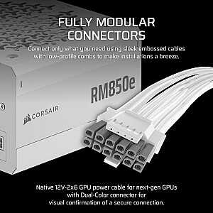 Блок питания RM850e БЕЛЫЙ 80+ЗОЛОТО F.MODULAR ATX 3.1 