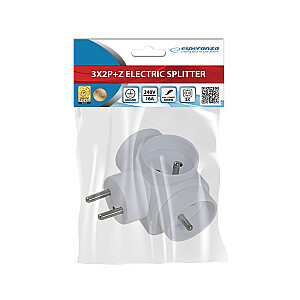 Esperanza ELK302W elektros skirstytuvas, 3 lizdai, baltas