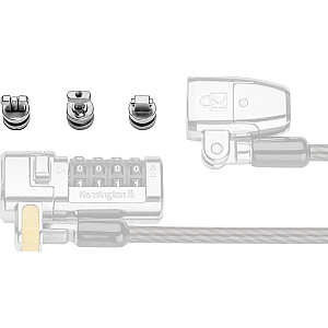 „Kensington KENSINGTON ClickSafe 3-in-1“ ausinių užsegiklis su T formos pleištu ir nano apsaugos lizdu