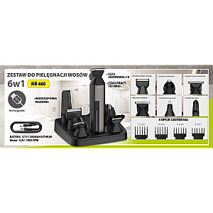 Zestaw do strzyżenia włosów 6w1 USB MAESTRO MR-660