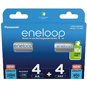 Panasonic Eneloop zestaw 4x AA 2000 мАч + 4x AAA 800 мАч