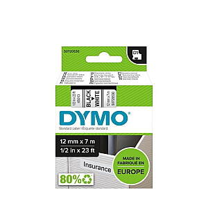 DYMO D1 Standard – juodai baltame fone – 12 mm
