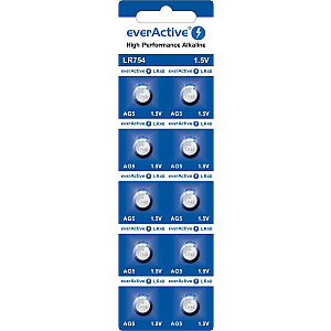 Šarminė baterija „EverActive Mini everActive AG5 G5 LR754 LR48“ - 10 vnt. lizdinėje pakuotėje.