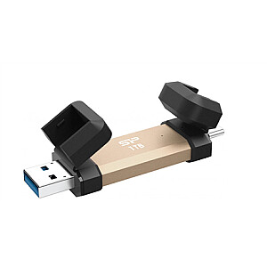 „Silicon Power DS72“ | 1000 GB | USB A tipo ir USB C tipo 3.2 2 kartos | Auksinės spalvos