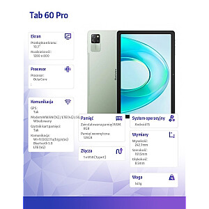 Планшет Tab 60 Pro LTE 11 дюймов 8/128 ГБ зеленый 