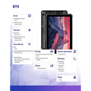 Планшет RT9 10.1 дюймов 6/256 ГБ черный 