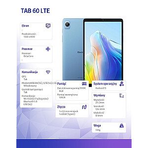 Tablet TAB 60 Lte 8,68 cali 6/128GB Niebieski 