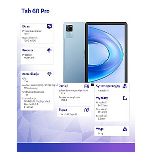 Tablet Tab 60 Pro LTE 11 cali 8/128GB Niebieski 