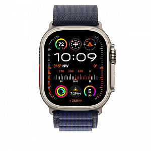 Opaska Alpine w kolorze granatu do koperty 49 mm - rozmiar S - elementy z tytanu w kolorze naturalnym