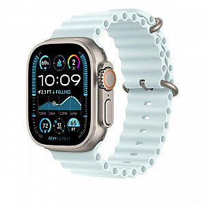 Przedłużka do paska Ocean w kolorze mroźnego błękitu do koperty 49 mm - elementy z tytanu w kolorze naturalnym
