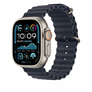 Przedłużka do paska Ocean w kolorze granatu do koperty 49 mm - elementy z tytanu w kolorze naturalnym
