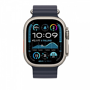 Przedłużka do paska Ocean w kolorze granatu do koperty 49 mm - elementy z tytanu w kolorze naturalnym