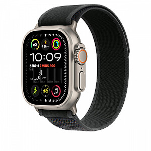 Opaska Trail w kolorze czarnym do koperty 49 mm - rozmiar S/M - elementy z tytanu w kolorze naturalnym
