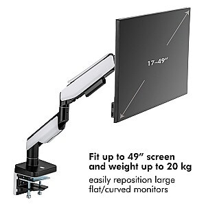 Uchwyt do monitora,VESA 17-49 cali gazowy, max. 20kg 