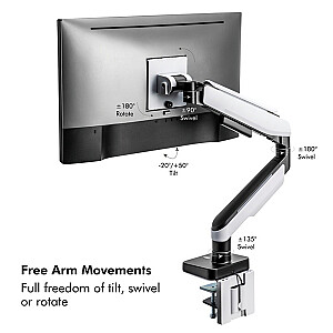 Uchwyt do monitora,VESA 17-49 cali gazowy, max. 20kg 