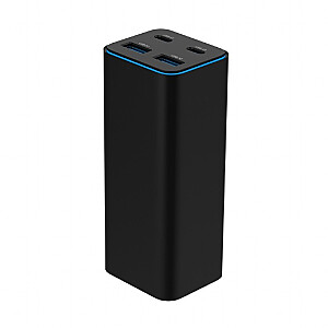 Ładowarka uniwersalna 100W GaN 2xUSB-A 2xUSB-C szybkie ładowanie czarna 