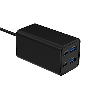 Универсальное зарядное устройство 65 Вт GaN 2xUSB-A 2xUSB-C быстрая зарядка черный 