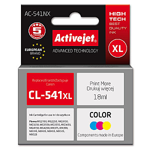 Чернила Activejet AC-541NX для принтера Canon (замена Canon CL-541XL) Supreme, 18 мл, синие, желтые, красные