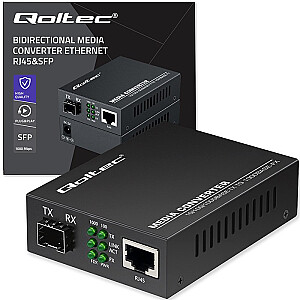 Dwukierunkowy Media Konwerter SWITCH Ethernet 1x RJ45 1x SFP |   1000Mb/s | 5V 