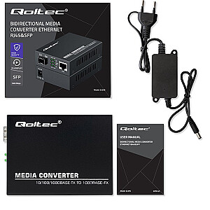 Dwukierunkowy Media Konwerter SWITCH Ethernet 1x RJ45 1x SFP |   1000Mb/s | 5V 
