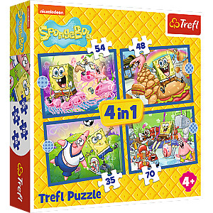 TREFL SPONGEBOB 4 dėlionių rinkinys