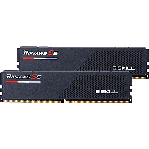 G.Skill DDR5 64 ГБ — 6000 — CL — 32 — двойной комплект, DIMM, F5-6000J3238G32GX2-RS5K, Ripjaws S5, XMP, черный