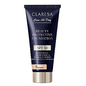 CLARESA Beauty Protective Foundation увлажняющая тональная основа с фильтром SPF50 1W Light Warm 30 мл