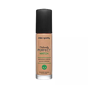 MISS SPORTY Naturally Perfect Match Vegan Moisturizing Foundation 150 Rose Vanilla 30 ml