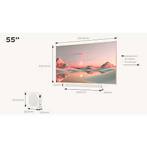 TCL 55A300 Pro 55" 4K Ultra HD išmanusis televizorius su „Wi-Fi“, baltas, 450 cd/m²