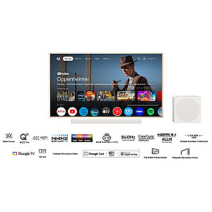 TCL 55A300 Pro 55" 4K Ultra HD išmanusis televizorius su „Wi-Fi“, baltas, 450 cd/m²