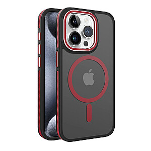 iLike Apple iPhone 15 Pro DUAL METAL FRAME MAGSAFE CASE Red