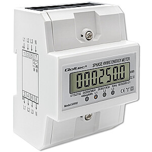 Trójfazowy elektroniczny licznik | miernik zużycia energii na szynę DIN | 400V | 100A | LCD | 4P 