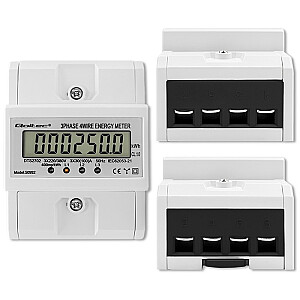 Trójfazowy elektroniczny licznik | miernik zużycia energii na szynę DIN | 400V | 100A | LCD | 4P 