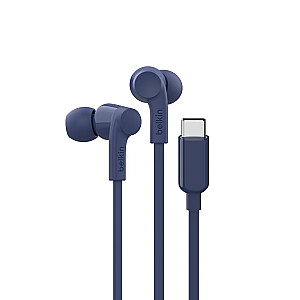 „Belkin SoundForm“ laidinės ausinės muzikai ir kasdieniam naudojimui, USB C tipo, mėlynos