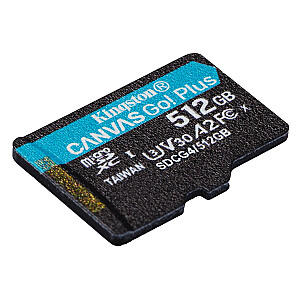 Kingston Technology 512 ГБ microSDXC Canvas Go Plus Gen4 200R A2 U3 Single Pack без ADP