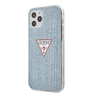 Guess iPhone 12 Pro Max PC/TPU Denim Triangle Cover Light Blue