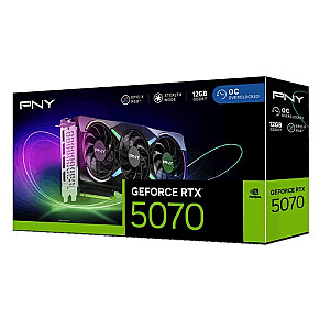 PNY GeForce RTX 5070 ARGB EPIC-X RGB™ с тремя вентиляторами 12 ГБ OC DLSS 4