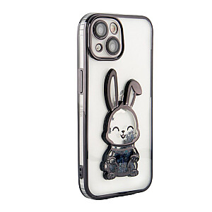 iLike Apple iPhone 14 Silicone Case Print Desire Rabbit Black