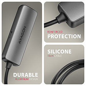 RVC-HI8KPD Активный адаптер USB-C -> HDMI 8K/60 Гц, алюминий, PD100W, кабель 16 см