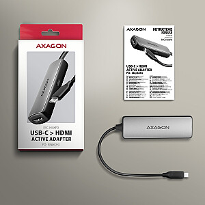 RVC-HI8KPD Активный адаптер USB-C -> HDMI 8K/60 Гц, алюминий, PD100W, кабель 16 см