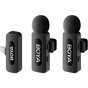 Boya BY-V2 V2.0 Ультракомпактный беспроводной микрофон 2,4 ГГц для устройств Lightning - 2TX+1RX