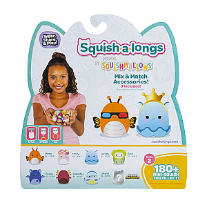 SQUISHMALLOWS SQUISH-A-LONGS Herojai, 8 vnt., 2,5 cm