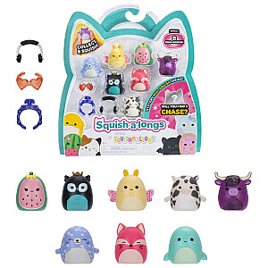 SQUISHMALLOWS SQUISH-A-LONGS Herojai, 8 vnt., 2,5 cm