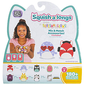 SQUISHMALLOWS SQUISH-A-LONGS Herojai, 8 vnt., 2,5 cm